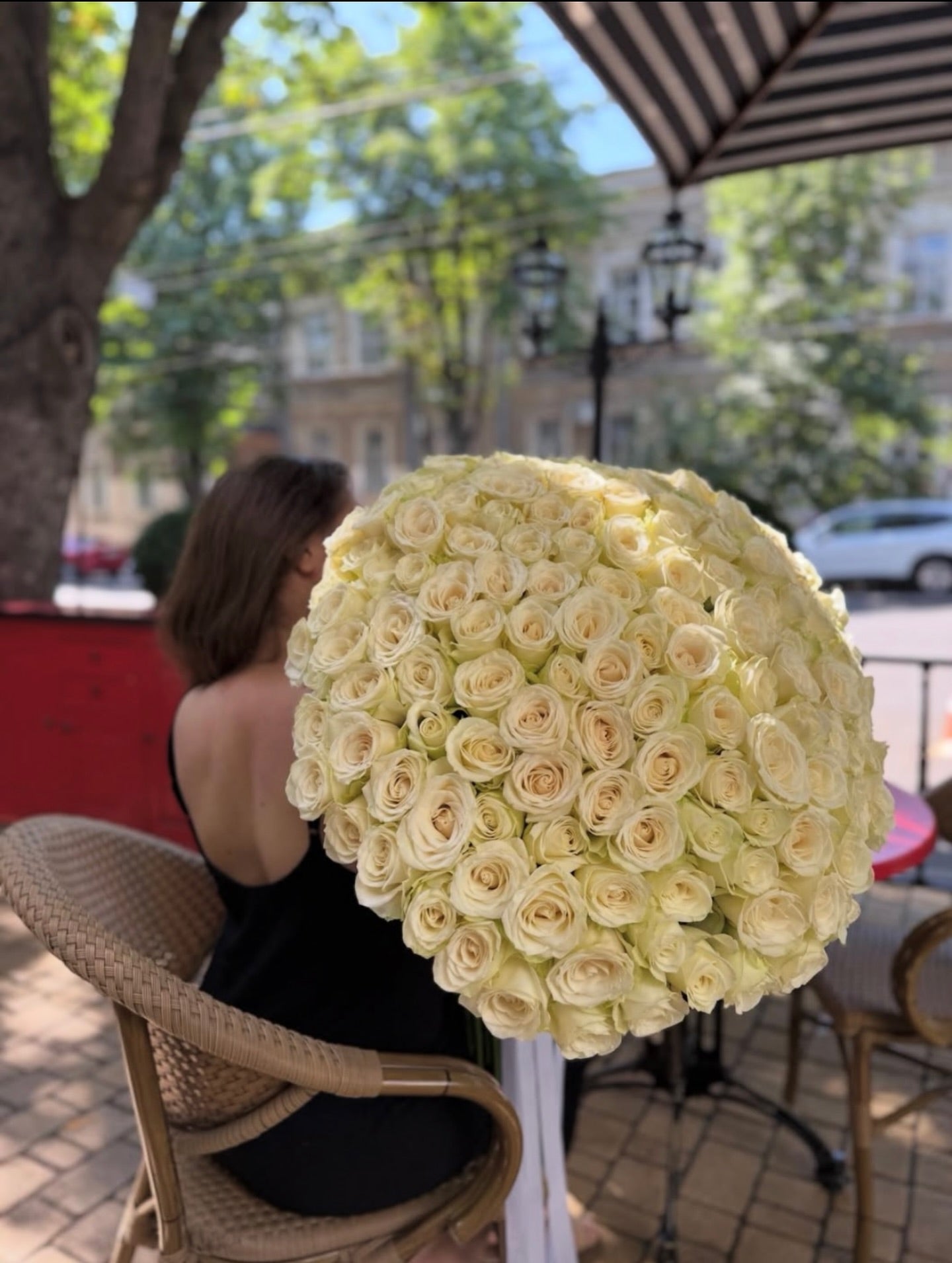 150 white roses